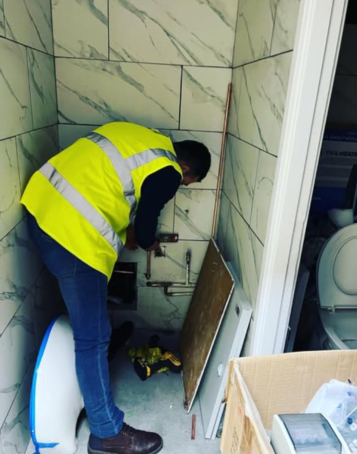 Bathroom plumbing repair work